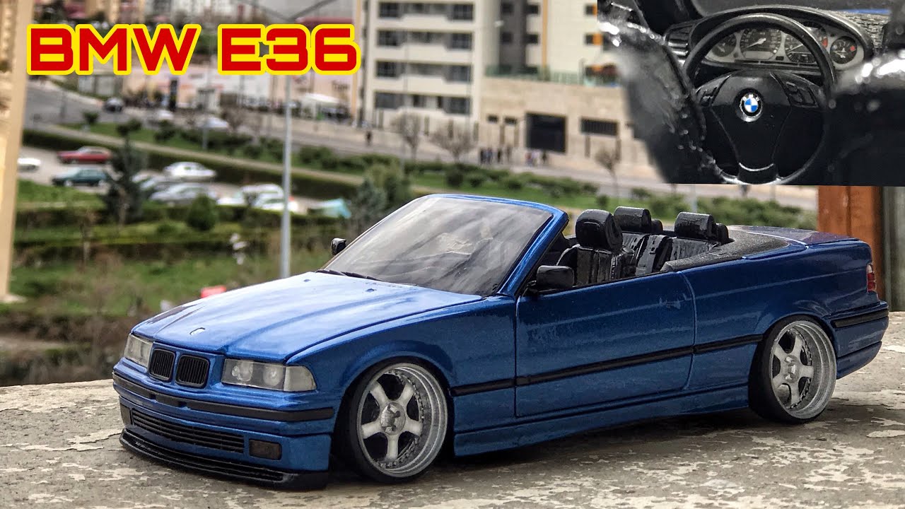 BMW E36 3.25 Cabrio Folyo Kaplama Estoril Blue | 1:18 Diecast Model