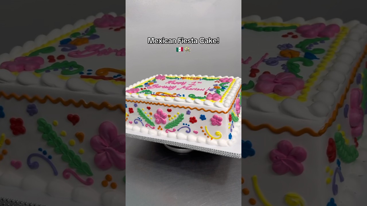Mexican Fiesta Cake! 🇲🇽🪅 #felipescreations #mexicanfiesta #cakedecorating #baking