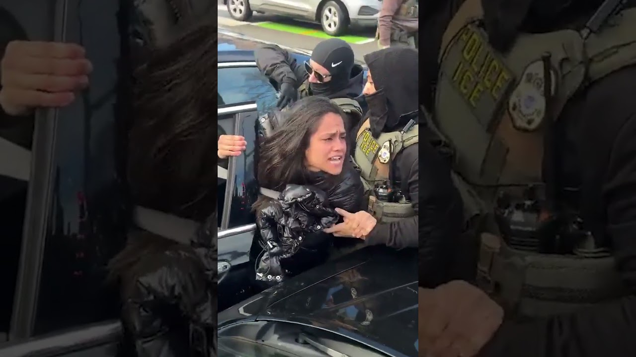 ICE Agents Drag People Out of Cars in Front of Protesters #shorts