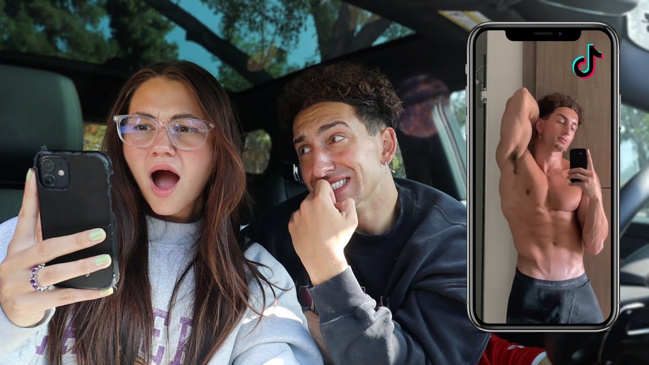 REACTING TO MY HUSBANDS TIK TOKS!! *HE'S DONE*