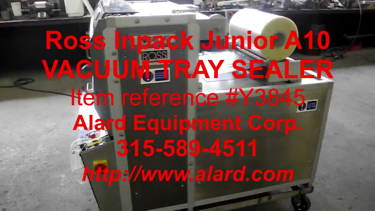 Ross Inpack Junior Model A10 TRAY SEALER, semiautomatic, food grade, Alard item Y3845