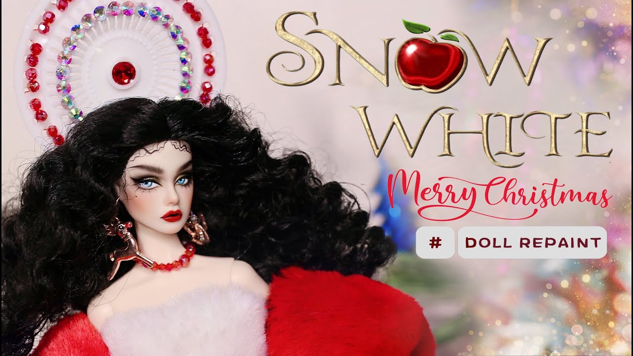 Christmas Holiday • CUSTOM DOLL • SNOW WHITE DOLL • REPAINT DOLL• Fashion doll royalty Poppy Parker