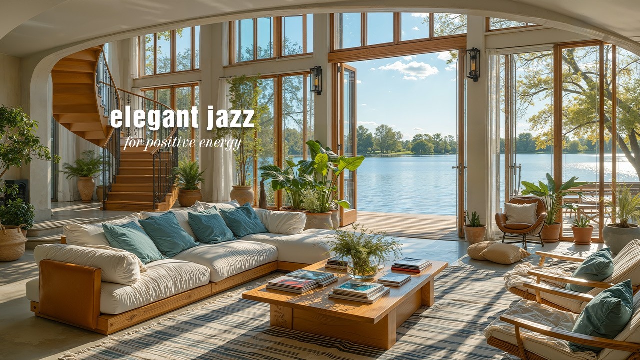 Elegant Living Room Jazz Ambience - Morning Lakeside Jazz Background Music for Positive Energy