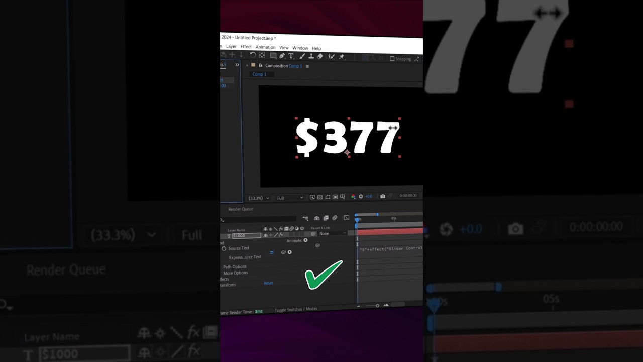 Easily make a Number Counter Animation in AfterEffects 2025#aftereffects