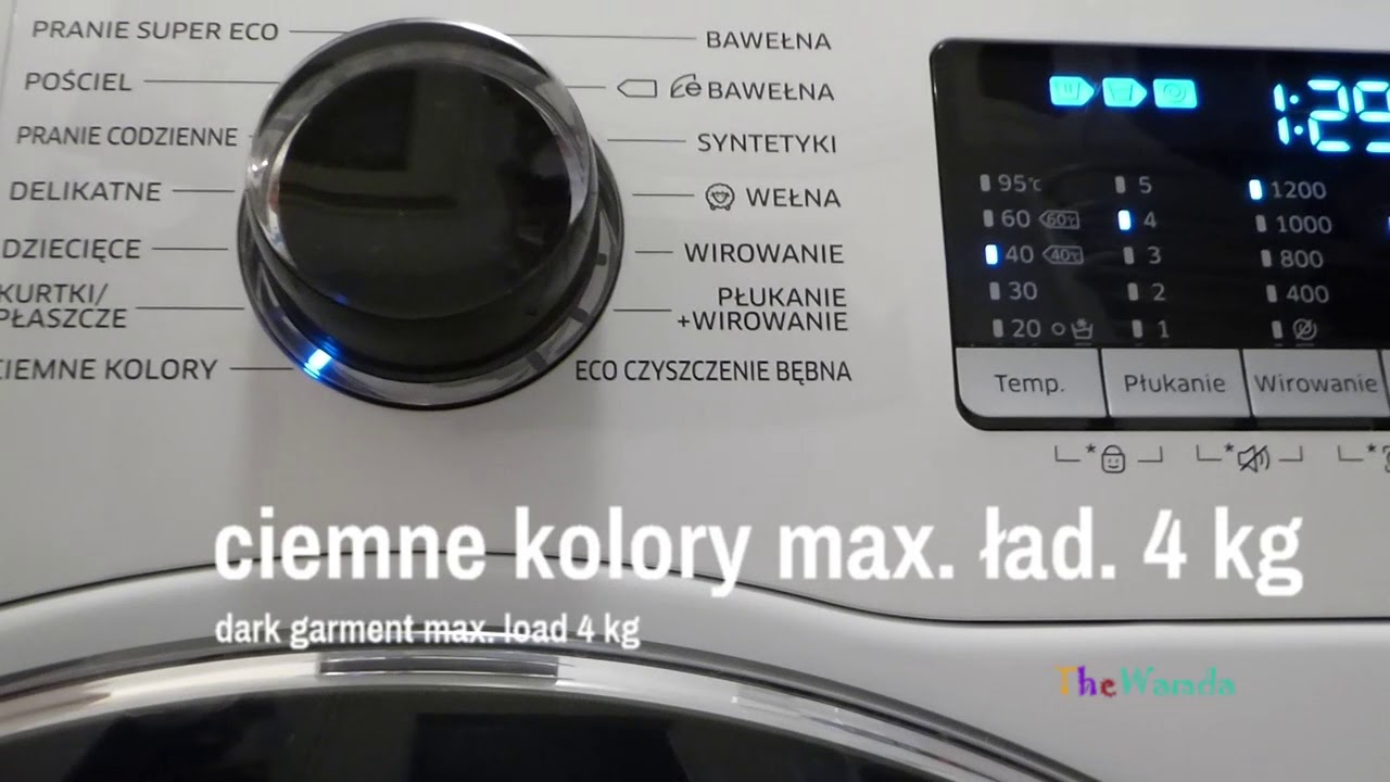 Pralka Samsung 8 kg Ecobubble prezentacja program&oacute;w | Jakie ma programy Samsung Ecobubble?