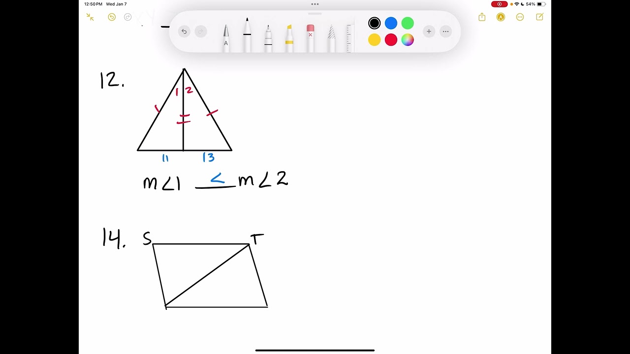 Geometry 5.6 Indirect Proof and Inequalities in Two Triangles
