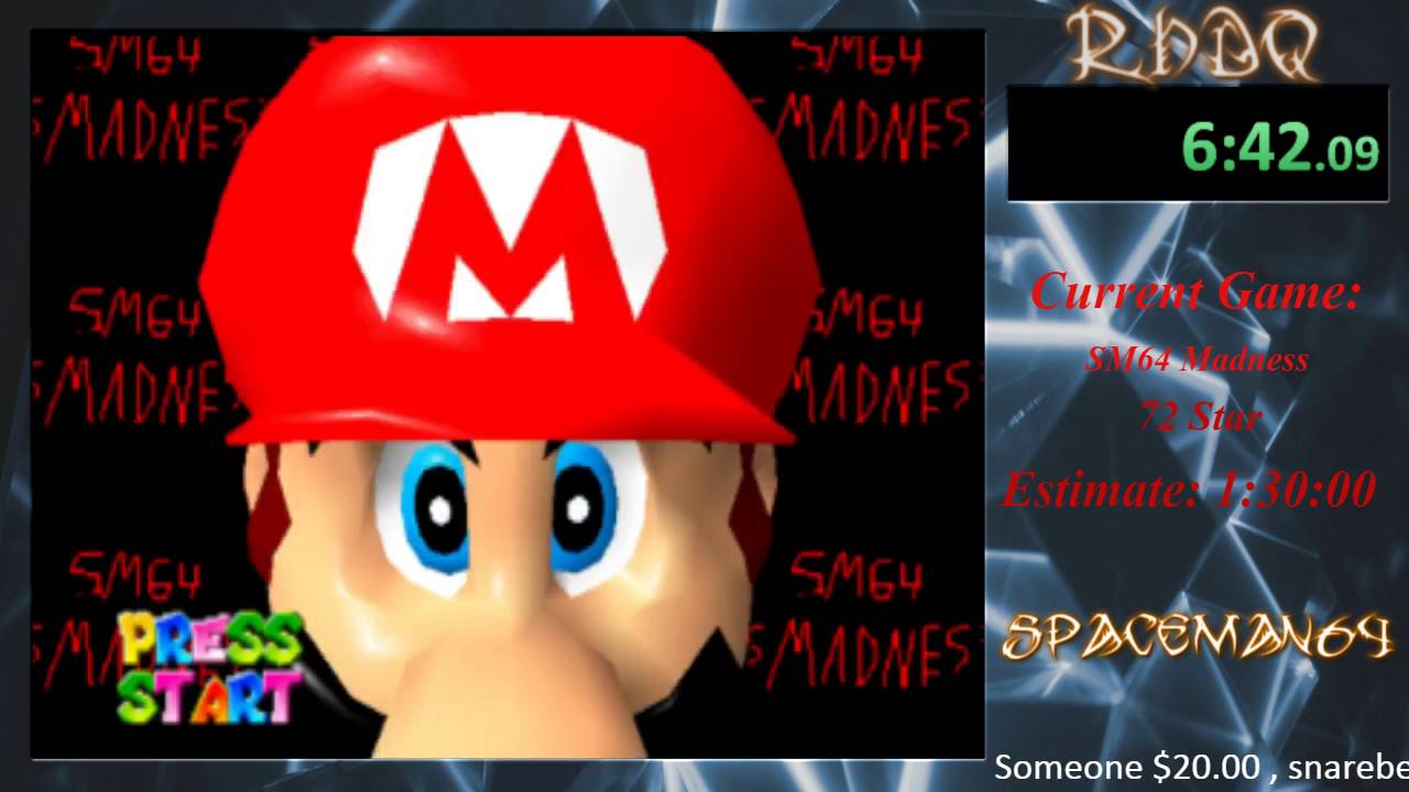 Super Mario 64 MADNESS - 72 Star in 1:25:02 by SpaceMan64