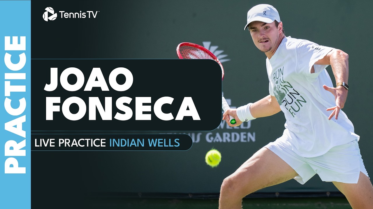 LIVE PRACTICE: Joao Fonseca Practices Live In Indian Wells!