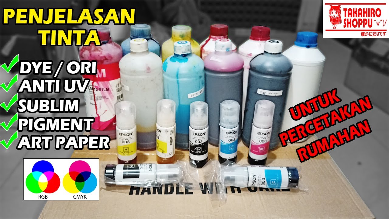 Jenis Jenis Tinta Untuk Percetakan Rumahan (Penjelasan & Perbedaan nya)