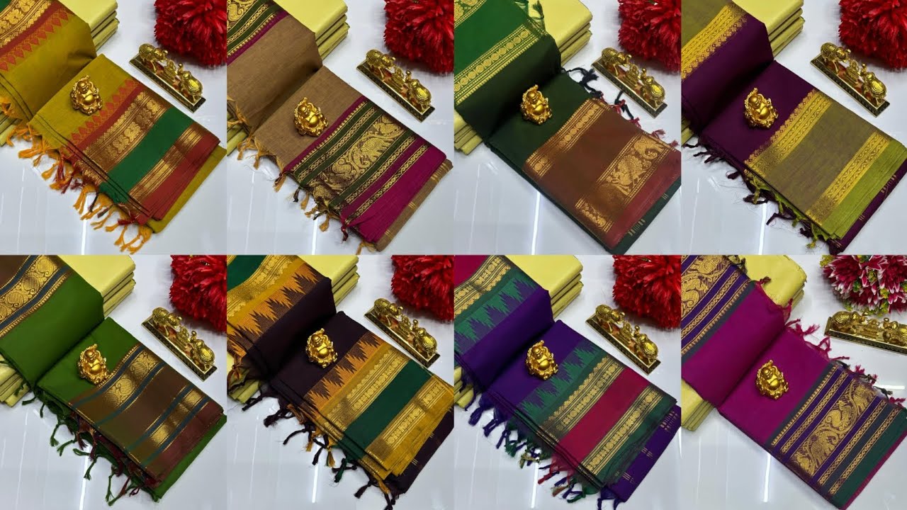 Premium quality 🌹 Kanchicotton saree's ☎️ whatsapp 8695184334 #purecotton #manufacturer #trending 
