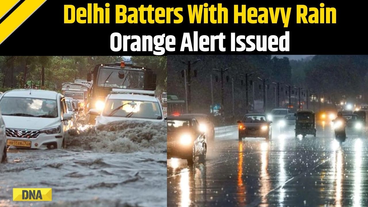 Delhi News: Heavy Rain Triggers Waterlogging In Parts Of Delhi-NCR, IMD Issues Orange Alert In City