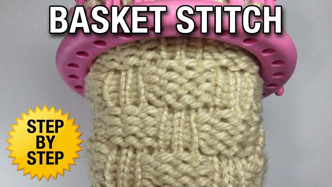 How to Knit BASKET STITCH on a Round Loom: Step-by-Step Tutorial