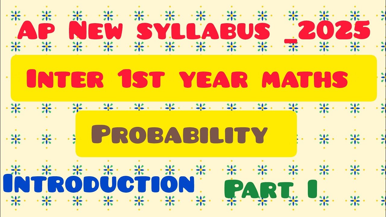 Inter 1st year maths new syllabus probability chapter 14 introduction part 1 ap maths 2025