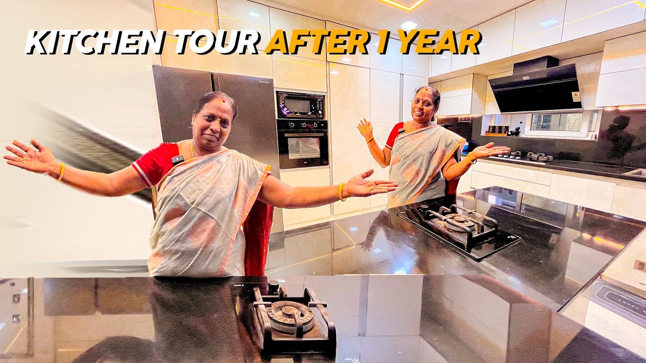 நம்ம வீட்டு KITCHEN TOUR😍நீங்க வீடு🏡 கட்ட போறீங்களா KITCHENல  இந்த தப்ப பண்ணாதீங்க? 600SQ FT TOUR