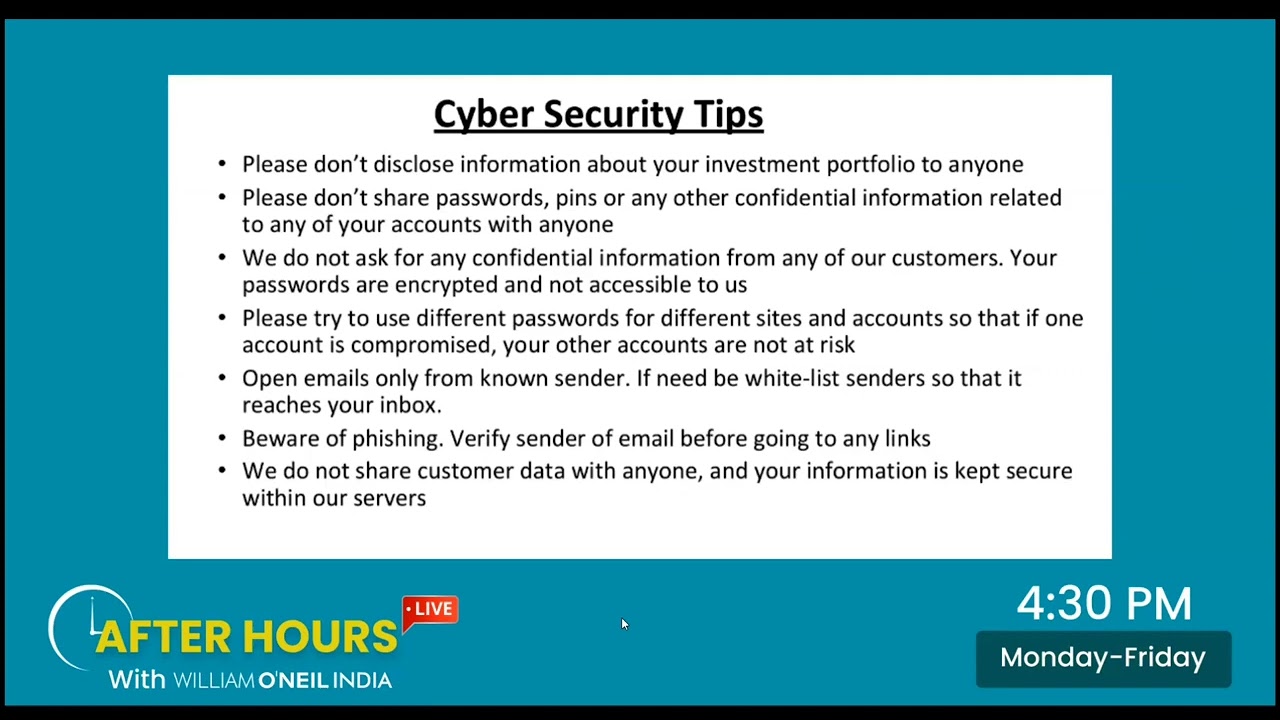 Protect Your Finances From Cyber Threats | William O'Neil India