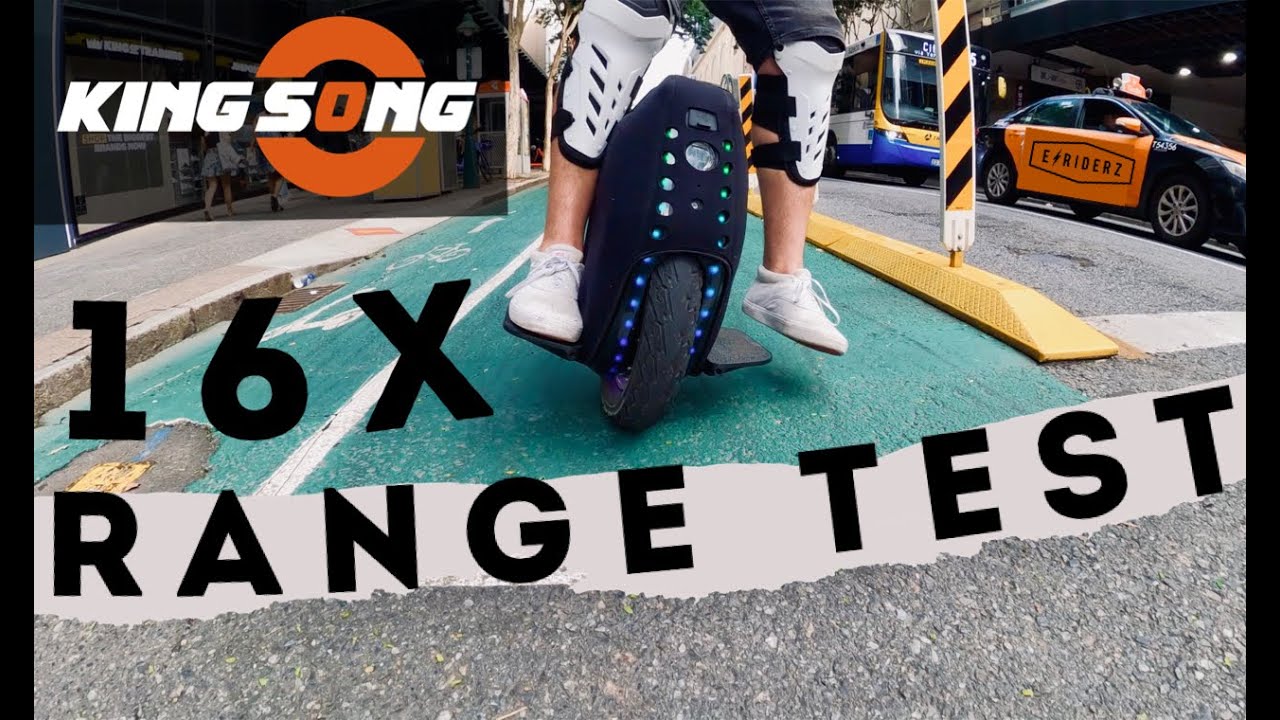 How far can the Kingsong 16X Electric Unicycle (EUC) go on a charge