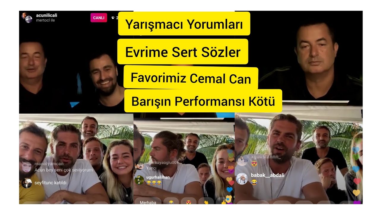 Acun Ilıcalı & Survivor Yarışmacıları Instagram Canlı Yayın