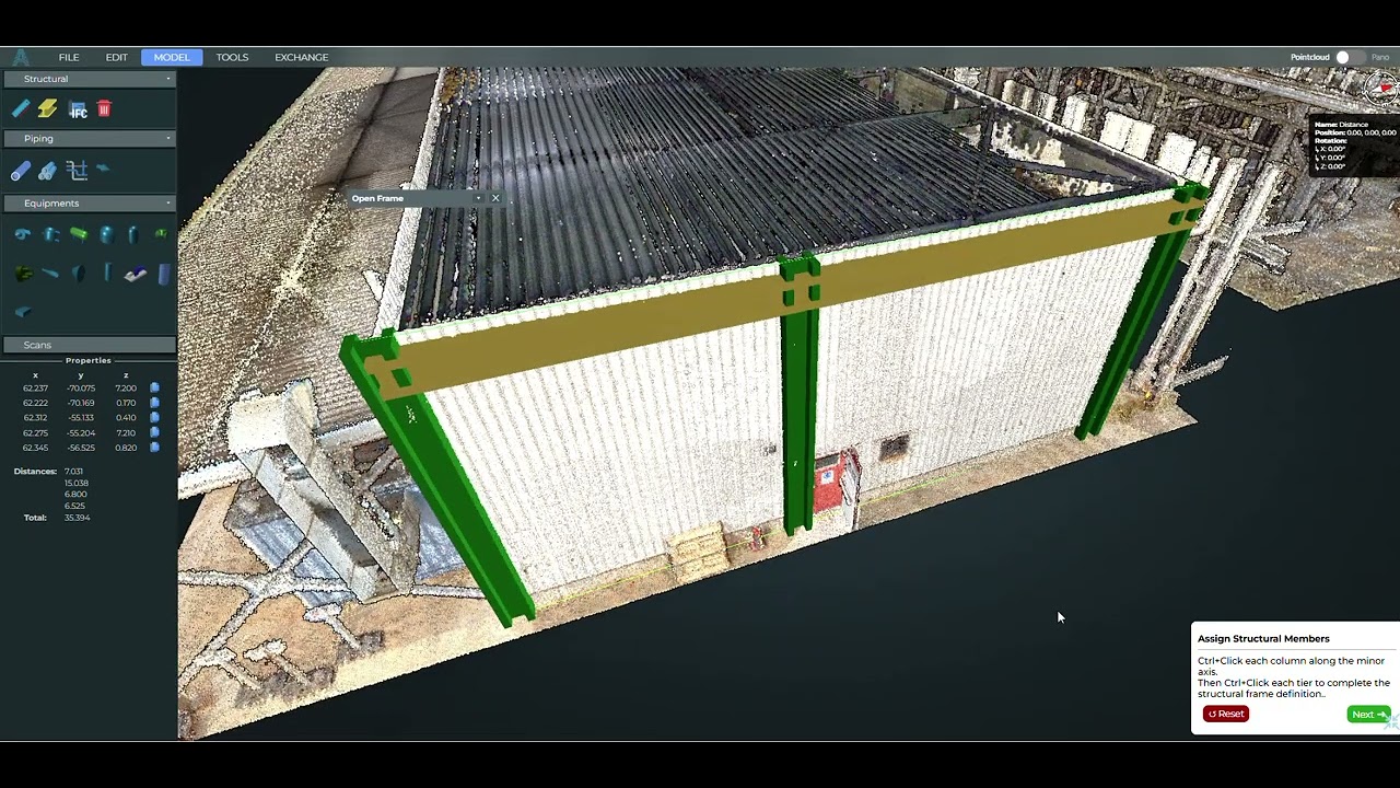 Structure CAD Model Generation from point cloud scans using IDS Halo