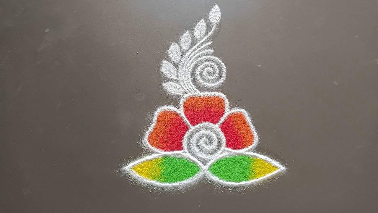 daily use rangoli || rangoli || rangoli design || rangoli kolam || muggulu || freehand rangoli 