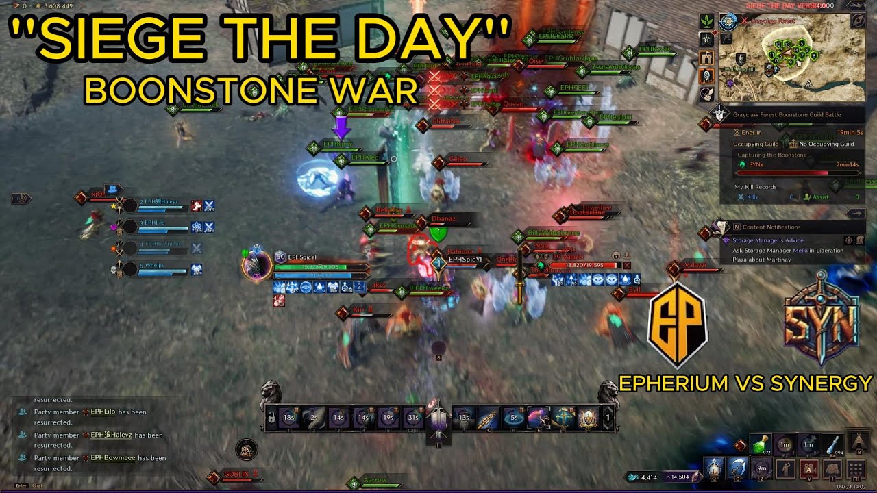 Throne and Liberty | *SIEGE THE DAY* | EPHERIUM VS SYNERGY | Boonstone FULL WAR | SnS/Wand