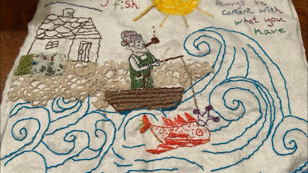 RJOS Vol 9 Textile Tales - Book 3 - The Magic Fish - #slowstitching 