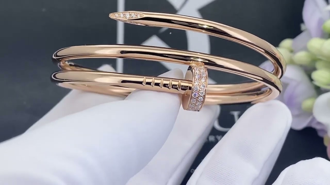 daikun jewelry cartier juste un clou bracelet 18k rose gold and pave diamonds n6708417