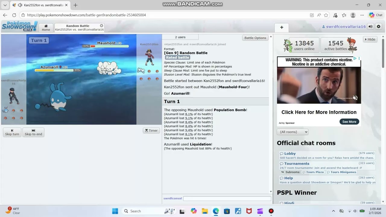 Pokémon Showdown Random battles (93)