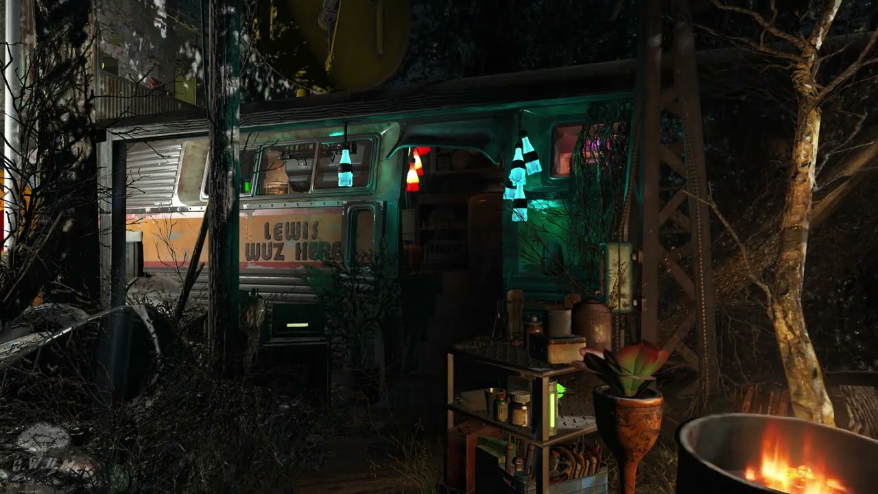 Fallout 4 Noir Jazz Radio (Music Only) ☢️ Lewis’ Camper Night • Vintage Old World Sleep Music