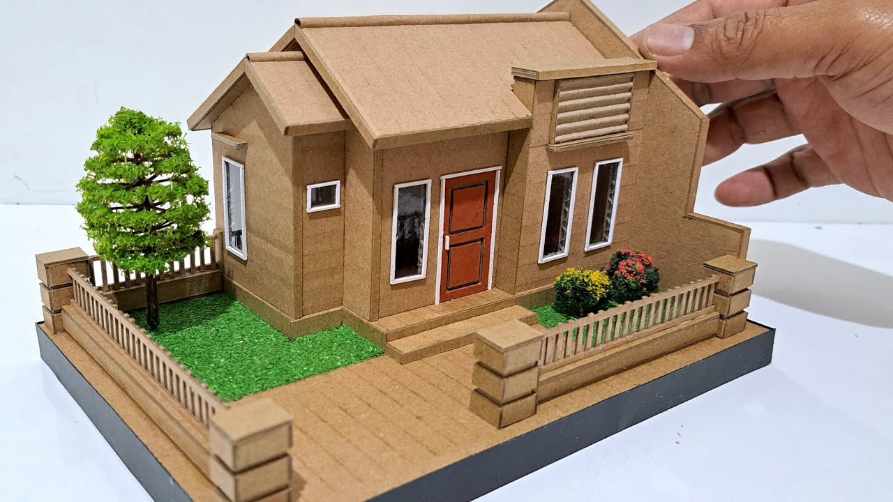 DIY - CARA MEMBUAT RUMAH DARI KARDUS #250 MINIATUR RUMAH MINIMALIS