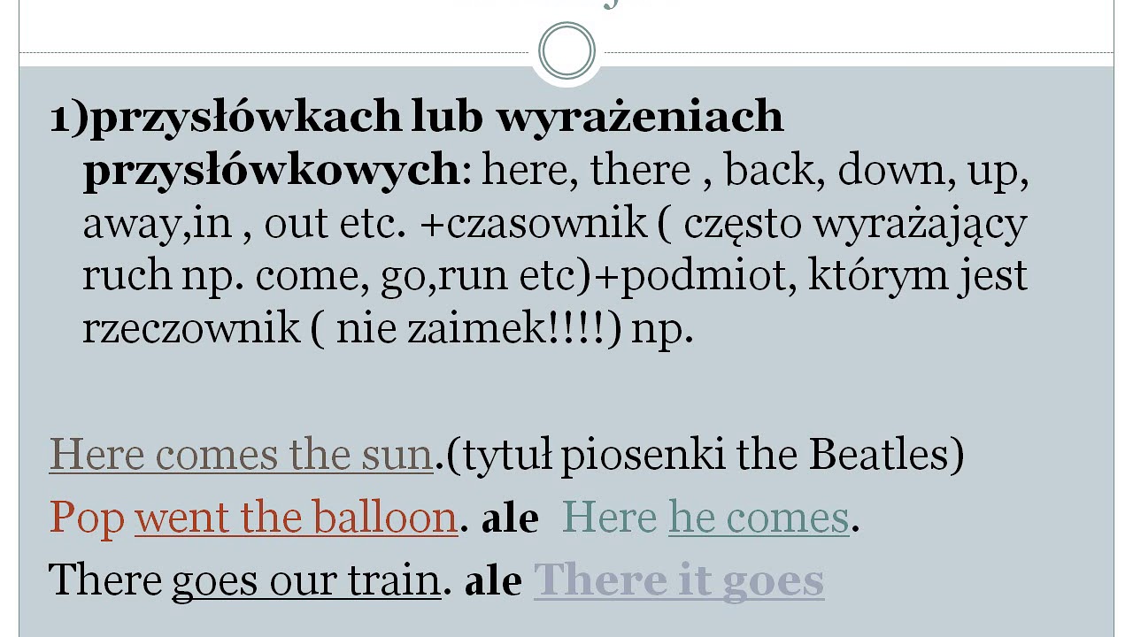 Inwersja stylistyczna w języku angielskim część 1