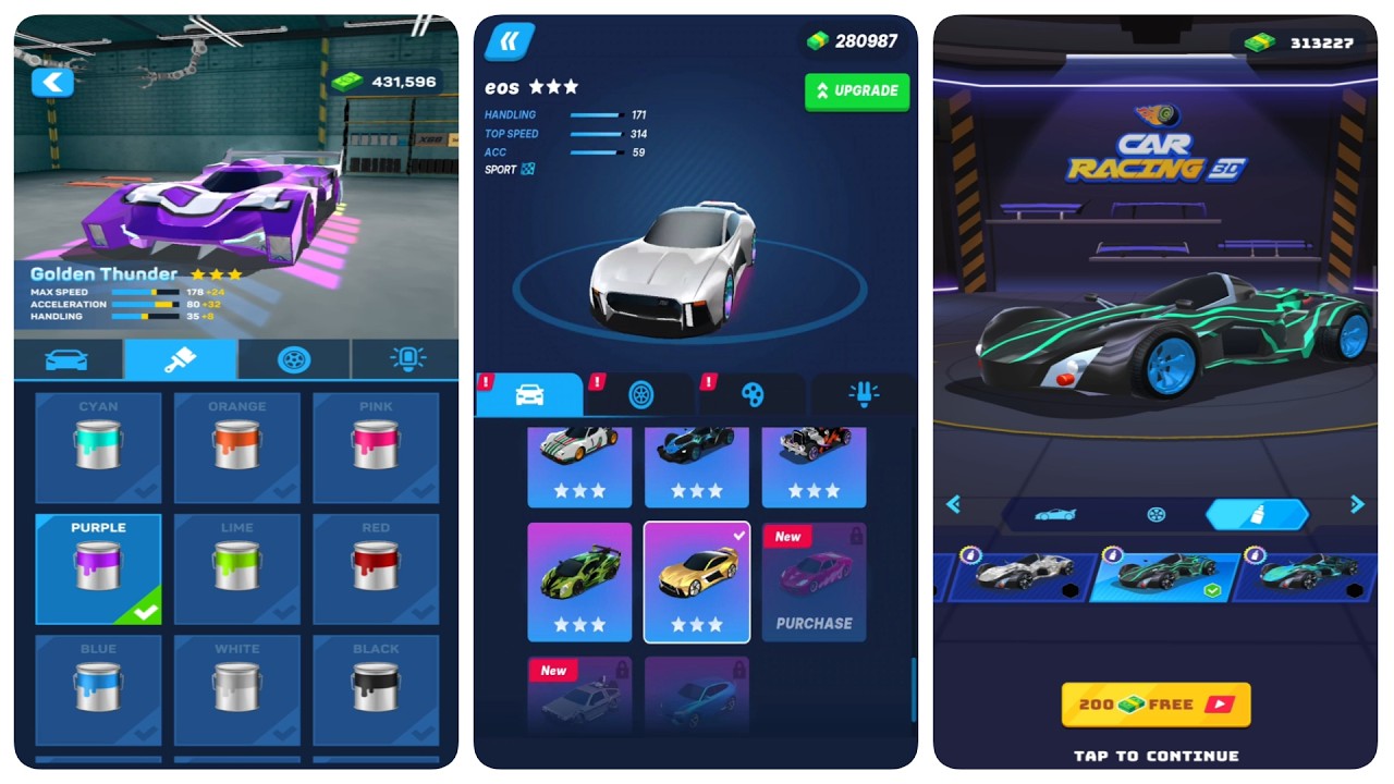Race Master 3D Level 2980 vs Car Race Level 1249 vs Car Racing 3D Racer Master Level 1046