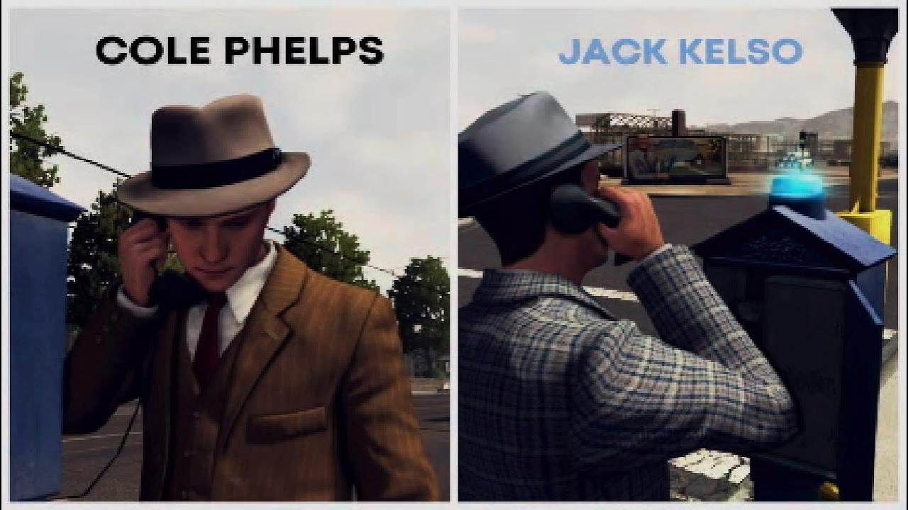 Cole Phelps Using A Gamewell vs Jack Kelso Using A Gamewell (LA Noire Comparison)