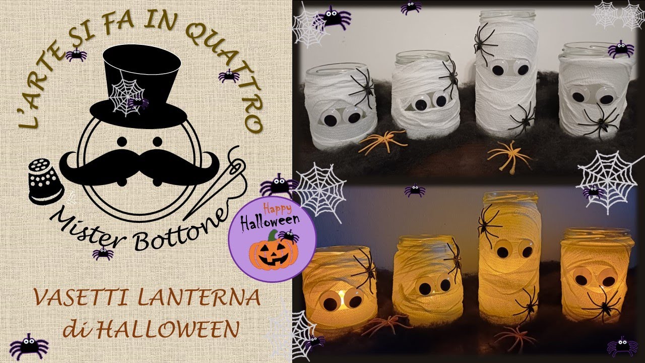 Come fare delle LANTERNE tema HALLOWEEN con vasetti di vetro | Tutorial decorazione fai da te