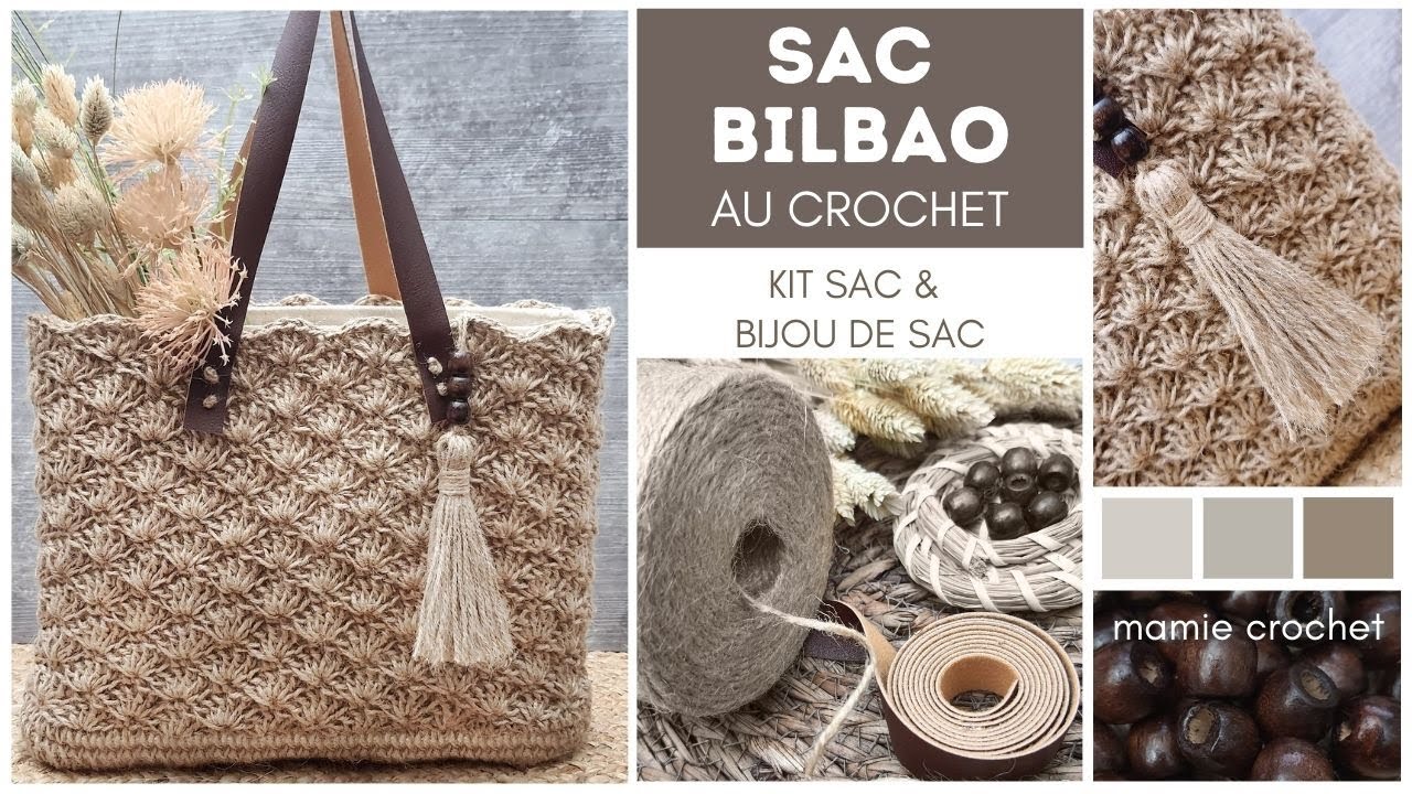 Comment faire UN SAC BILBAO 33 X 26 CM KIT COMPLET CROCHET BOHEME TUTO pas a pas  @Mamie Crochet