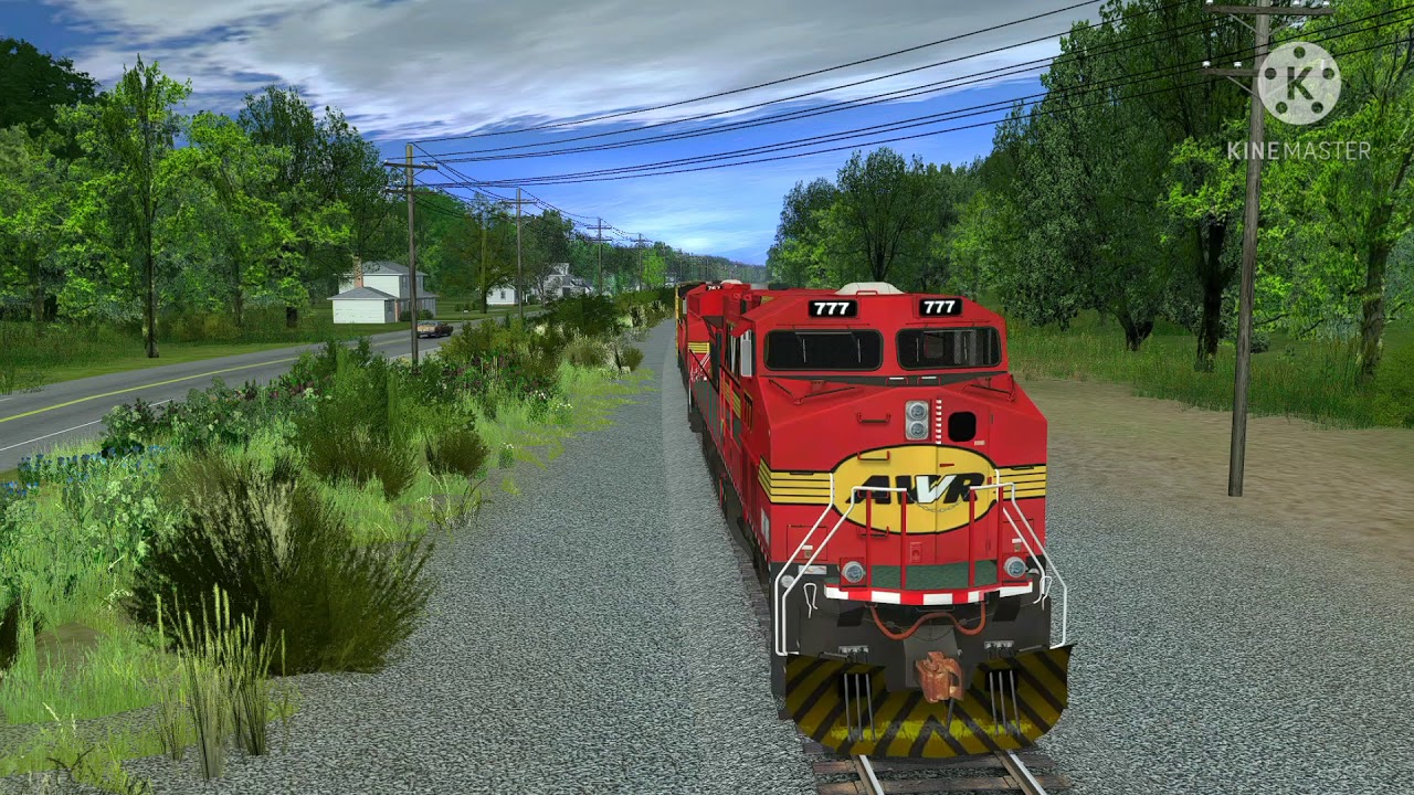 Unstoppable in Trainz: Triple seven passes a field trip train