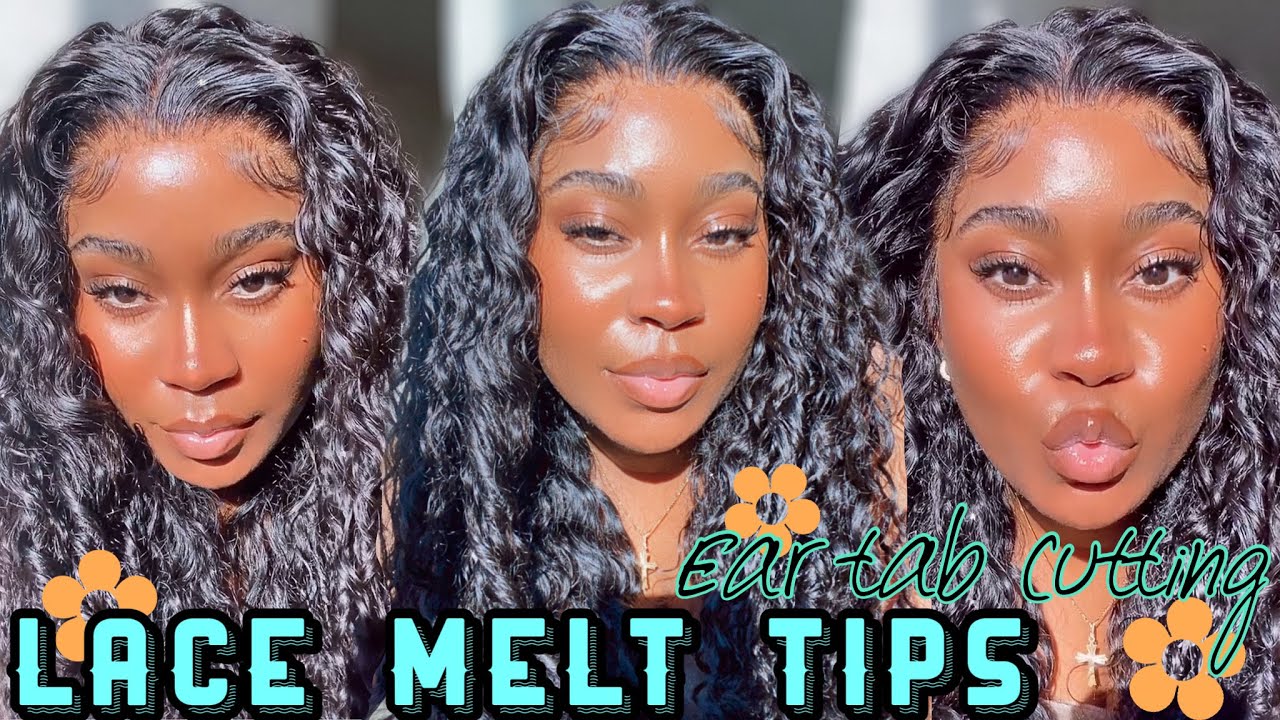 Beginner friendly *DETAILED* Cutting Ear Tabs Tutorial + Properly Melt Glueless Lace Ft Celie Hair