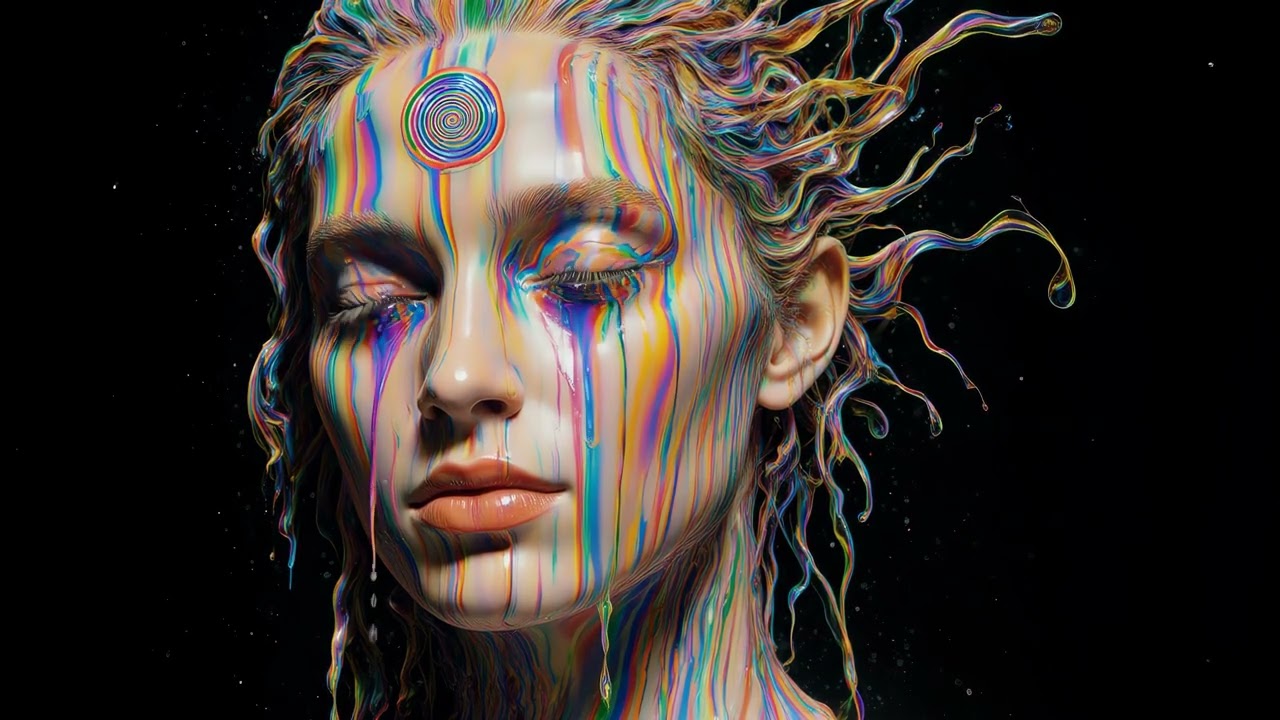10 hours Psychedelic Rainbow Face Art Motion Background 4k uhd 60fps screensaver windows 11