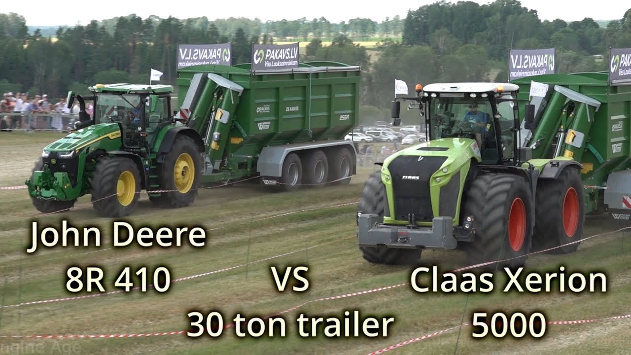 Claas Xerion 5000 vs John Deere 8R 410 / Big Agriculture Tractors