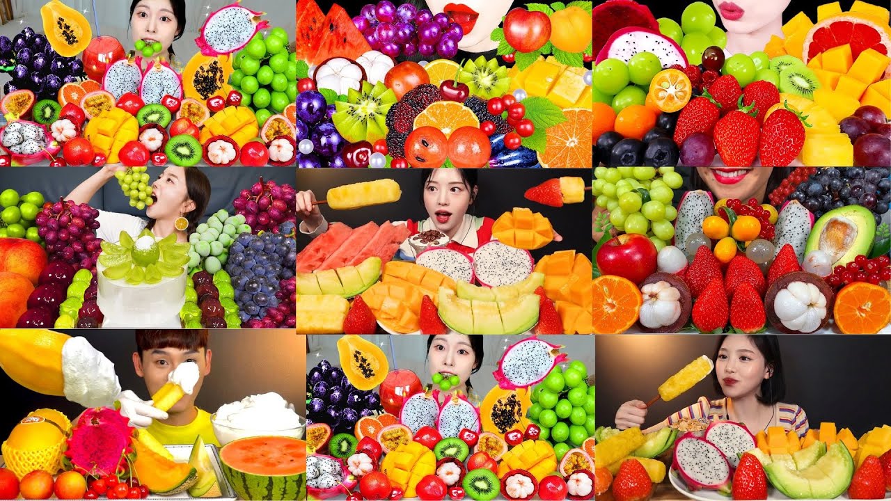 Food Cravings| BEST FRUIT PLATTER EATING COMPILATION 3x Speed| ASMR MUKBANG BIGBITES✅