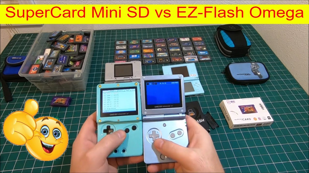 Supercard Mini SD vs EZ-Flash Omega which flash card you should buy for your Nintendo GBA DS Lite