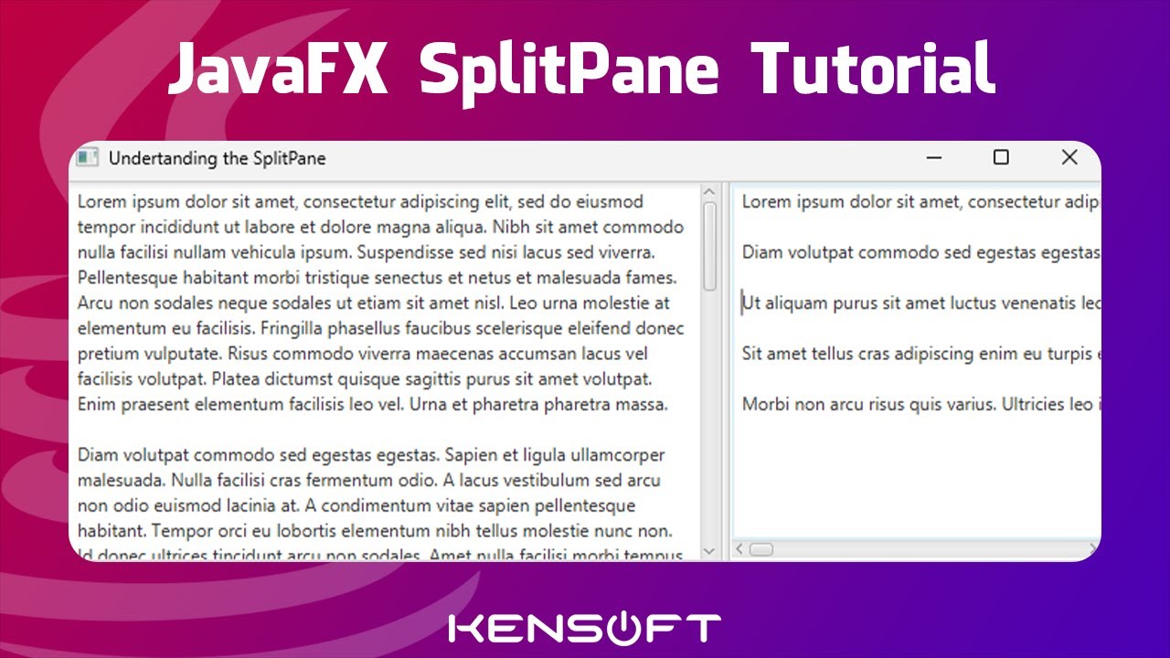 JavaFX SplitPane Tutorial For Beginners