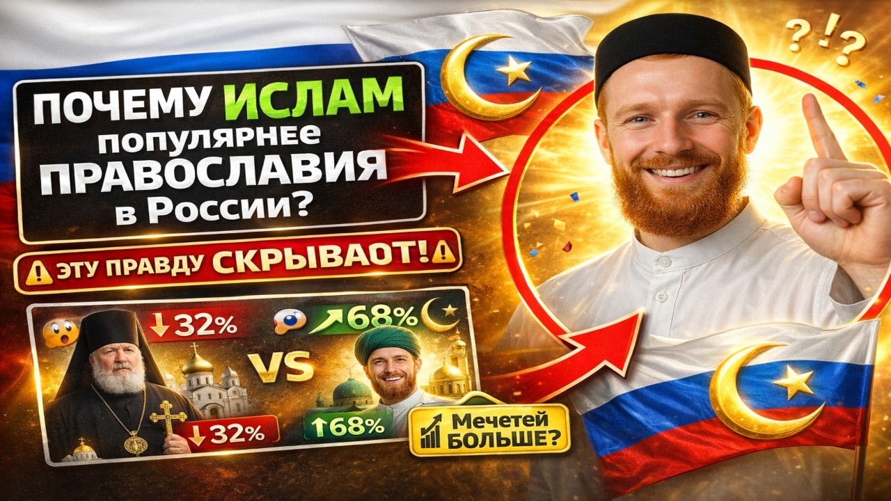 Почему ИСЛАМ популярнее ПРАВОСЛАВИЯ в России? ЭТУ ПРАВДУ от вас СКРЫВАЮТ (мечетей стало больше?)