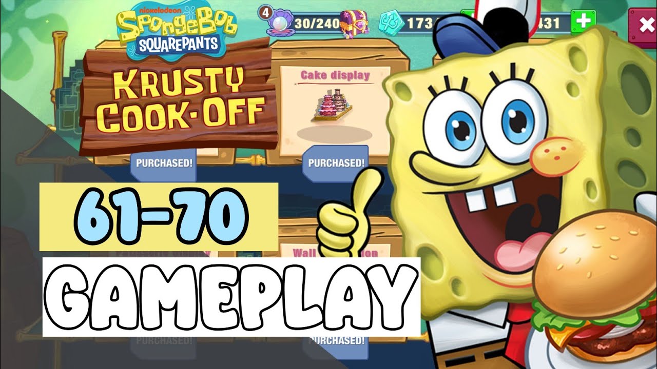 SISYPHEAN SWEETS ISLAND IN THE SKY Level 61-70 - SpongeBob: Krusty Cook-Off - Gameplay Walkthrough