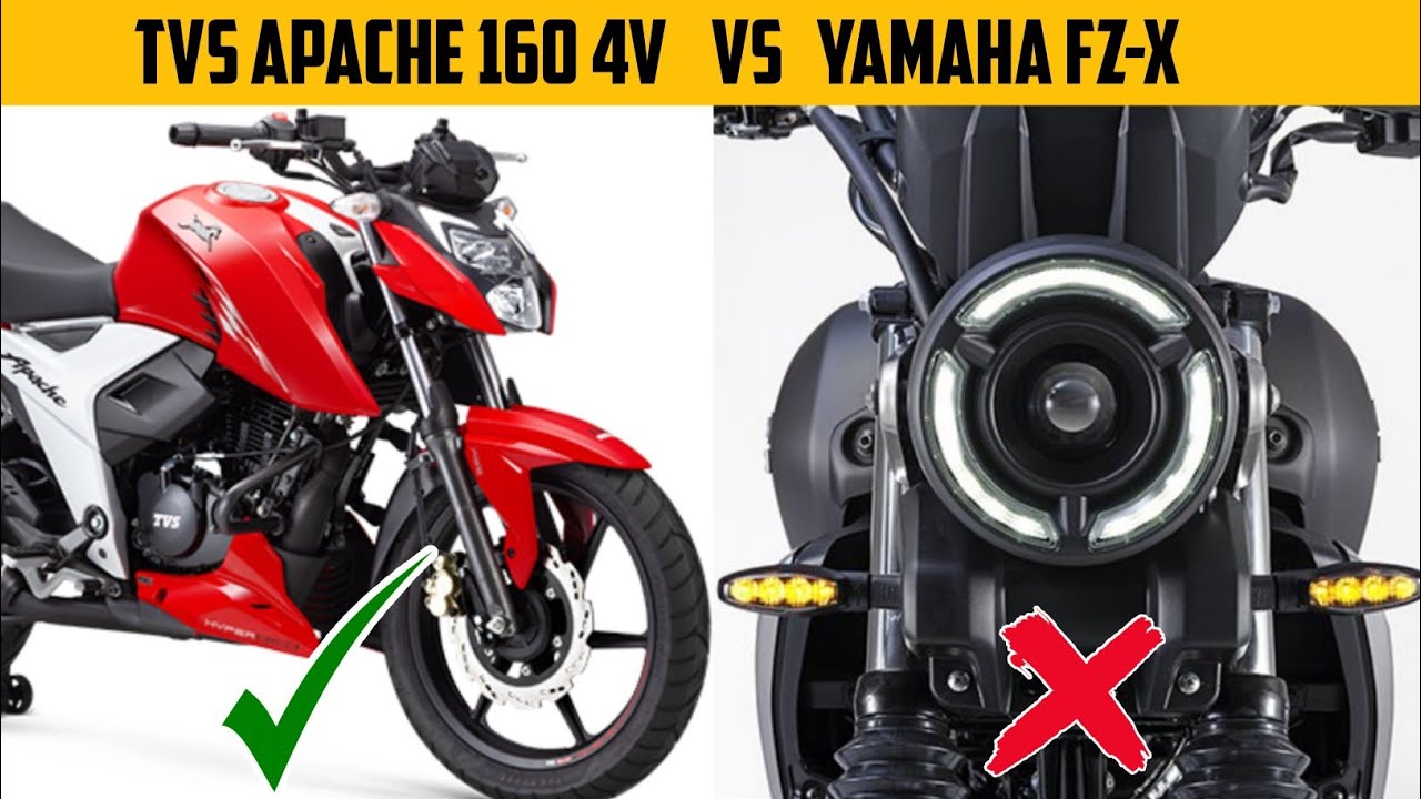 TVS Apache RTR 160 4V Vs Yamaha FZ-X | Detailed Comparison | Apache 160 4v vs FZ-X | K2K Motovlogs