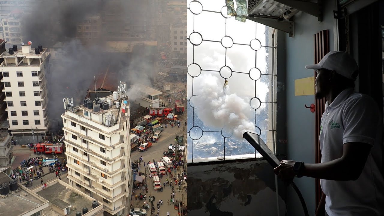 JAMAA WALIVYOJIOKOA GHOROFANI KWA KUTUMIA FIRE EXTINGUISHER AJALI YA MOTO KARIAKOO