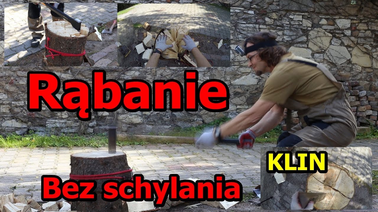 Rąbanie/łupanie drewna bez schylania się Simple Trick Splits Firewood Easier
