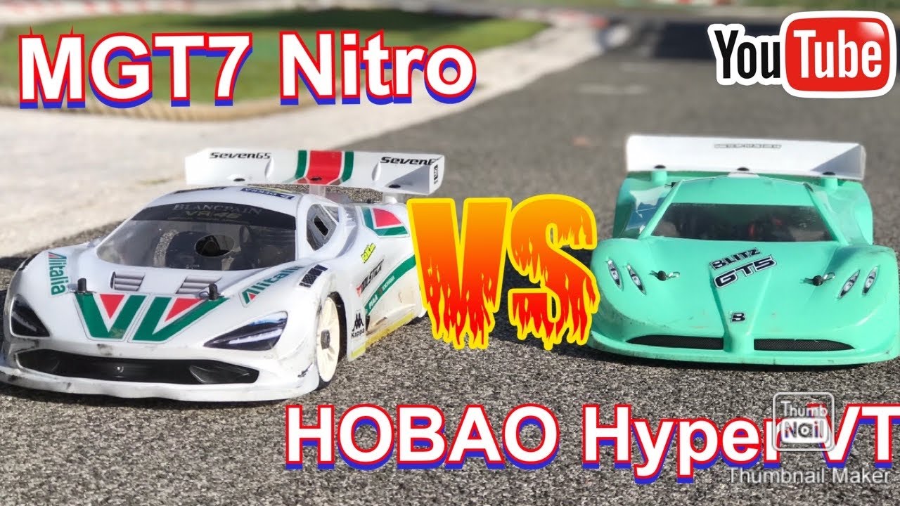 GT8 Nitro Mugen MGT7 vs Brushless HOBOA HYPER VT 6S !  NITRO vs BRUSHLESS