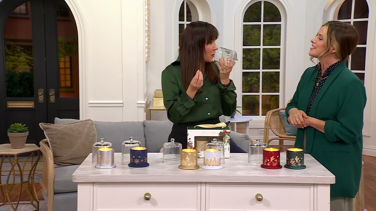 Home Reflections Set of (2) 8oz Cloche Candles in Gift Box on QVC