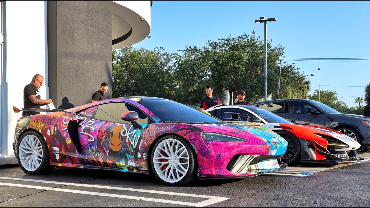 Mclaren Senna GTR, F8 Spider, Lamborghini Aventador S, Mursielago - Supercars Arriving - Ride2Revive