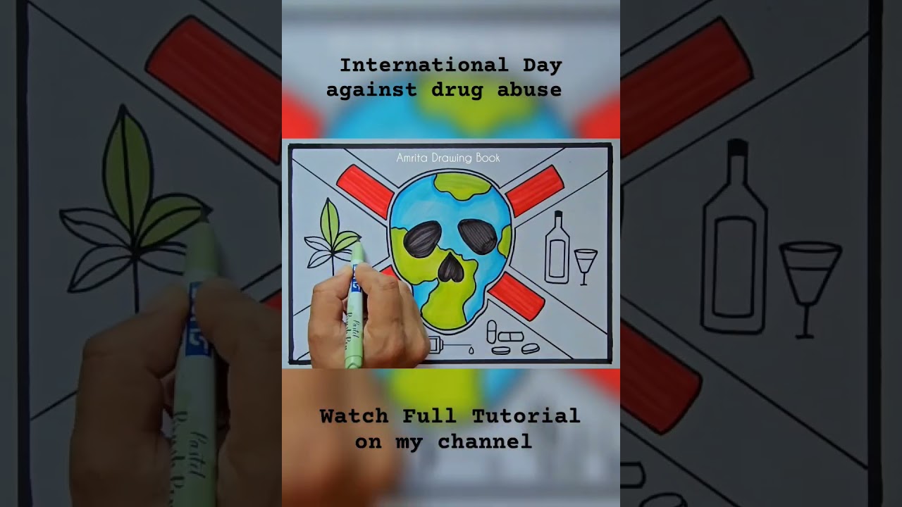 Drug Abuse Drawing | International Day against drug abuse poster #youtubeshorts #drugabuseawareness